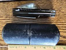 Antique W.H. Webster's Celebrated Cutlery Hobo Set with Leather Case