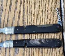 Antique W.H. Webster's Celebrated Cutlery Hobo Set with Leather Case