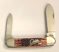 New in Original Box 2004 Case Cranberry Bone Silver Script Canoe