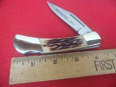 PARKER GROUP OF BONE & STAG UNUSED KNIVES ONE JAPAN AND ONE CHATTANOOGA 4 TOTAL