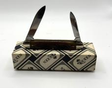 Queen  USA 6135 Stainless Bone Pen Knife - Bone Handles - In Box