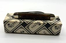 Queen  USA 6135 Stainless Bone Pen Knife - Bone Handles - In Box