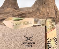 ROUGH RIDER Buckshot Cotton Sampler Wide Belly Blade #RR 1728 Pocket Knife (110)