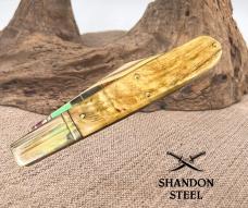 OCOEE RIVER LARGE GRAND DADDY BARLOW FOLDING POCKET KNIFE RAM HORN HANDLES (127)