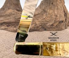 OCOEE RIVER LARGE GRAND DADDY BARLOW FOLDING POCKET KNIFE RAM HORN HANDLES (127)