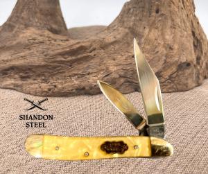 Steel Warrior Collector Knife Peanut 2 Blade Imitation Pearl Pocket Knife 156