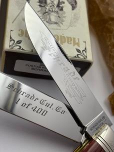 Schrade Cutlery Co SUSA1 Custom Red Pick Bone #023 / 400 Ltd. Ed Made In USA New In Box