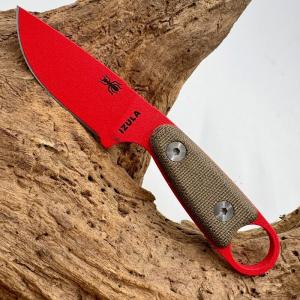 ESEE Izula Red Fixed Blade w Belt Clip Plate Survival Concealed Carry EDC