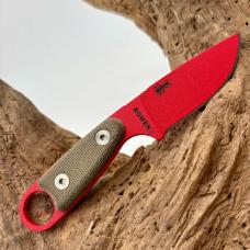 ESEE Izula Red Fixed Blade w/ Belt Clip Plate Survival Concealed Carry EDC