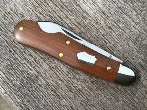 Great Eastern Cutlery 562123EO Easy Open Dog Leg Jack Smooth Natural Linen Micarta