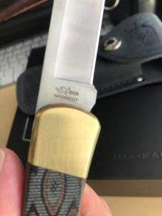 Buck 110 Folding Hunter with Magnacut Blade and Python Micarta Scales 