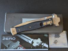 NIB AGA CAMPOLIN 9INCH-23CM ZERO IN BLACK G-10 SCALES W/BOHLER N690 SATIN DAGGER BLADE 