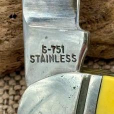 WESTERN USA S-751 2 BLADE FISHING KNIFE W/HOOK SHARPENER & HOOK REMOVER (3)