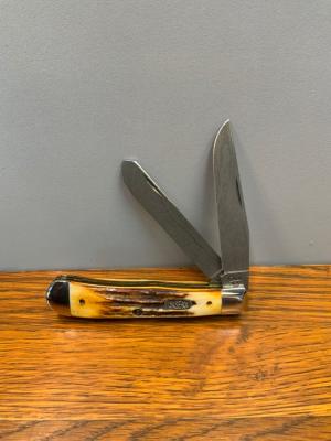 Case XX 1996 5254D stag Damascus trapper