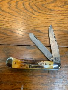 Case XX 1996 5254D stag Damascus trapper