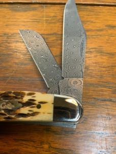 Case XX USA 2007 Damascus Burnt Amber Stockman