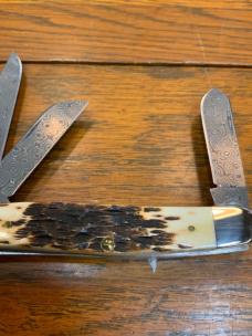 Case XX USA 2007 Damascus Burnt Amber Stockman