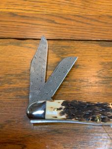 Case XX USA 2007 Damascus Burnt Amber Stockman