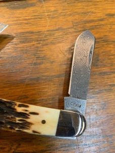 Case XX USA 2007 Damascus Burnt Amber Stockman
