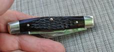 Case XX USA Three Dot Stockman Jigged Dark Brown 4" Closed Never Carried Factory In Every Respect