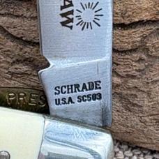 Schrade USA Vintage Scrimshaw SC503 Catfish Themed Folding Pocket Knife (242)