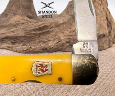 Kissing Crane Cutlery Yellow 3-blade Lockback Whittler Pocket Knife (243)