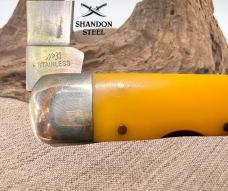 Kissing Crane Cutlery Yellow 3-blade Lockback Whittler Pocket Knife (243)