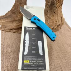 SOG Flash MK3 AT-XR Lock Cyan Blue Folder Cryo D2 Steel Drop Point Pocket Knife