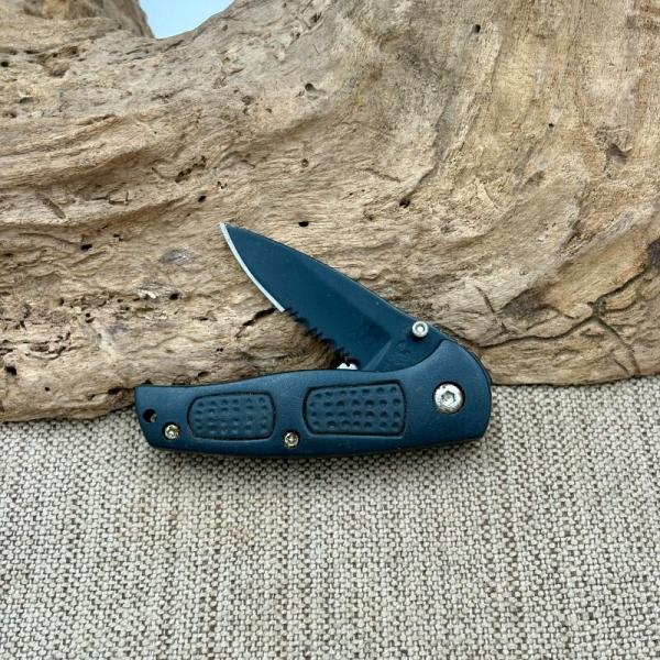 Frost Cutlery "Delta Ranger" Black Folding Pocket Knife Combo Blade (244)