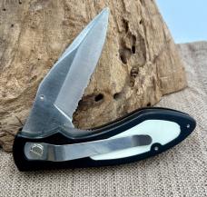 Fire Fighter Black Combo Folding Pocket Knife - "Service Thru Courage"  (247)
