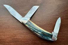 Jim Dunlap Custom Knives Blue Mammoth Ivory Sowbelly Stockman
