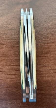 Jim Dunlap Custom Knives Blue Mammoth Ivory Sowbelly Stockman
