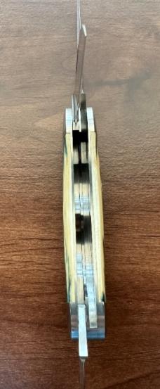 Jim Dunlap Custom Knives Blue Mammoth Ivory Sowbelly Stockman