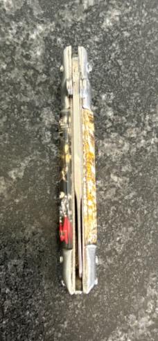 Vintage Valor Miniature Bullfighter Fishtail Manual Folding Stiletto Knife, Japan