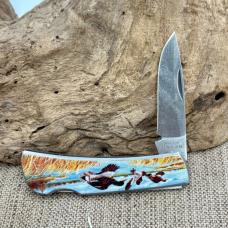 Executive Lockback Knife lot 3 Wildlife Theme Drop Point Pocket Knives (170B)