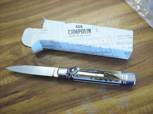 A.G.A. Campolin 8" Lever Maniago, Italy GO-55020-C Gen. Stag/Antler UNUSED W/Box