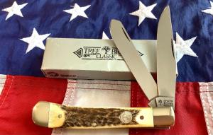 Boker Tree Brand Trapper w Sweet Stag Handles -NOS