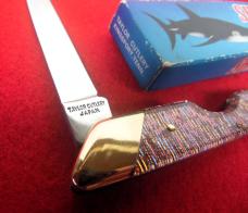 1980 JAPAN TAYLOR CUTLERY SHARK III IN BOX 3-3/4" ELK HORN GLITTER SCALES IN BOX UNUSED