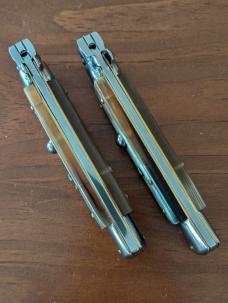 DUO OF FRANK BELTRAME 23CM 9" BAYONET & DAGGER STILETTO SET BRAZILIAN HONEY HORN AUTOMATICS...NEW 