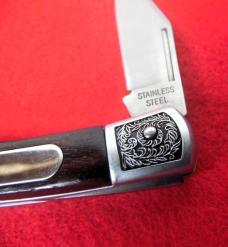 NO STAMP SUPER FANCY BOLSTERS 3-1/2" STAINLESS STEEL BLADE KNIFE FROM STORAGE MINT UNUSED