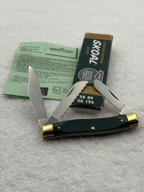 Schrade Vintage 3 Blade Stockman Custom Edition Skoal Knife New In Box Made In USA