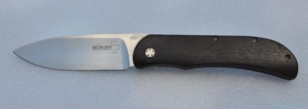 Boker Exskelibur Early Model 4.5 " Handle Ti Liners And Lock Bogwood Handles 440c Thumb Ramp