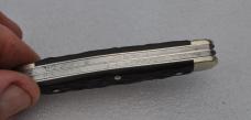 Boker SolingenJigged Black 3 1/4" Closed All Blades Loud Snap Both Ways Shield date It To easrly50's