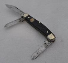 Boker SolingenJigged Black 3 1/4" Closed All Blades Loud Snap Both Ways Shield date It To easrly50's