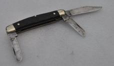 Boker SolingenJigged Black 3 1/4" Closed All Blades Loud Snap Both Ways Shield date It To easrly50's