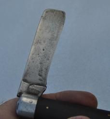 Kutmaster Utica NY USA Rope Knife Wood Handles Bail 4 1/2" Closed Steel Liners Nearly Full Blade