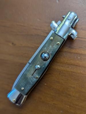 18CM-7 INCH PICKLOCK MADE IN MANIAGO ITALIAN STILETTO IN FAT BRAZILIAN HORN