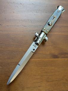 18CM-7 INCH PICKLOCK MADE IN MANIAGO ITALIAN STILETTO IN FAT BRAZILIAN HORN 