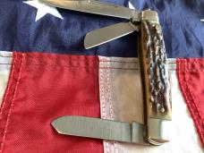 Colonel Coon Premium Stockman Knife w/ Great Stag Handles -NOS