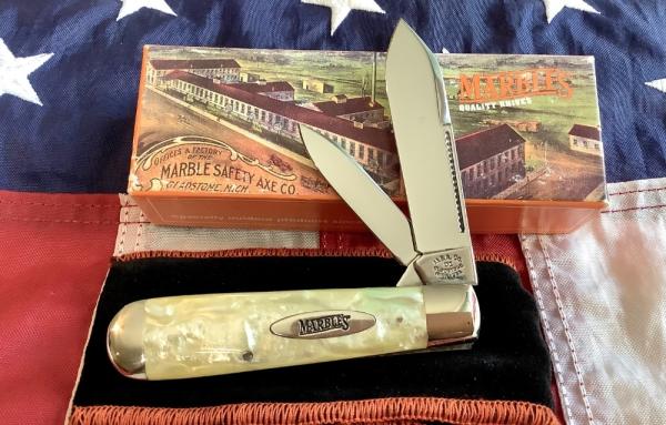 Marbles Gladstone, MI -MSA -English Jack Knife w/ Imitation Pearl Handles -NOS in Orig box
